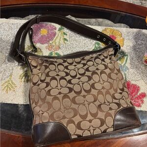 Brown Coach Signature Shoulder Bag